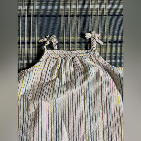 Hanna Anderson Metallic Rainbow Stripe Dress Size 5 - Picture 3 of 8